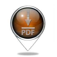 Pdf download pointer icon on white background