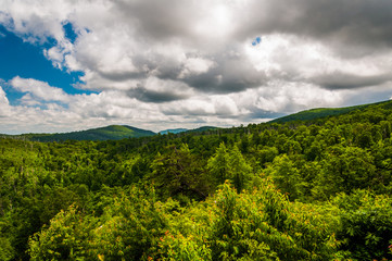 Beautiful summer clouds over the Appalachian Mountains in Shenan