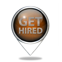 Get hired pointer icon on white background
