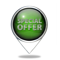 Special offer pointer icon on white background
