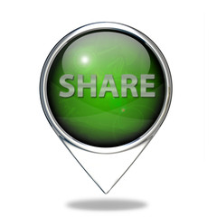 share pointer icon on white background
