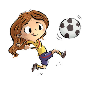 niña jugando a fútbol