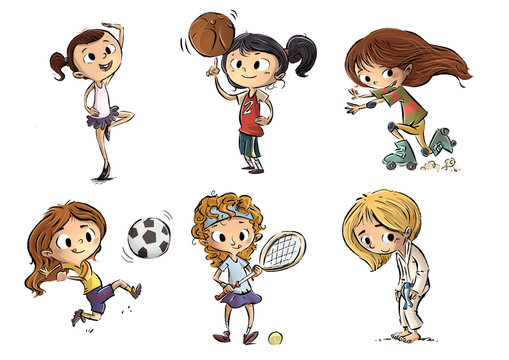 ni&ntilde;as haciendo deporte