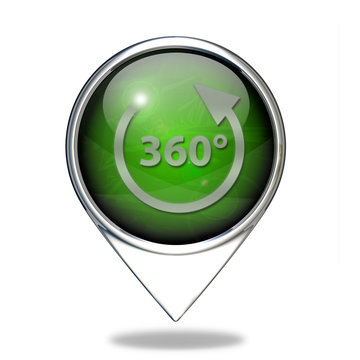 360 degrees pointer icon on white background
