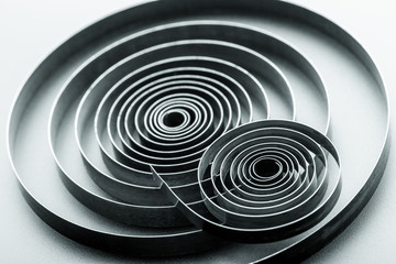 Abstract metallic spirals