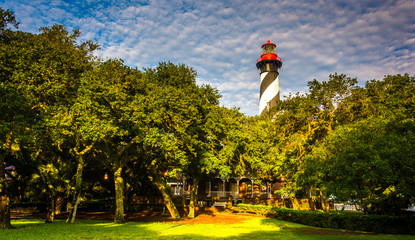 St. Augustine Lighthouse, in St. Augustine, Florida. - obrazy, fototapety, plakaty