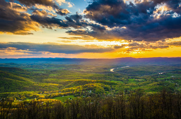 Plakat Sunset over the Shenandoah Valley from Skyline Drive in Shenando