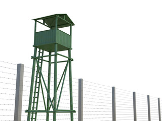 Guard Tower on a white background