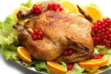 Baked chicken for festive dinner