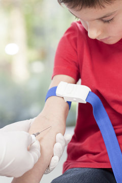 Kid on blood sampling