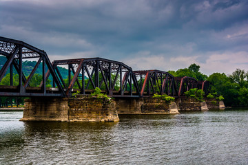 Train bridge over the Susquehanna River, seen from Shikellamy St