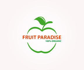 Vector logo design element. Apple, fruit, eco