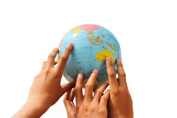 hand holding the globe
