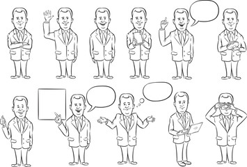 whiteboard drawing - businessman in suit collection