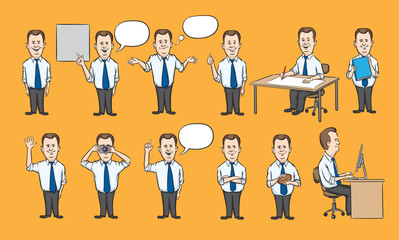 businessman working figures collection