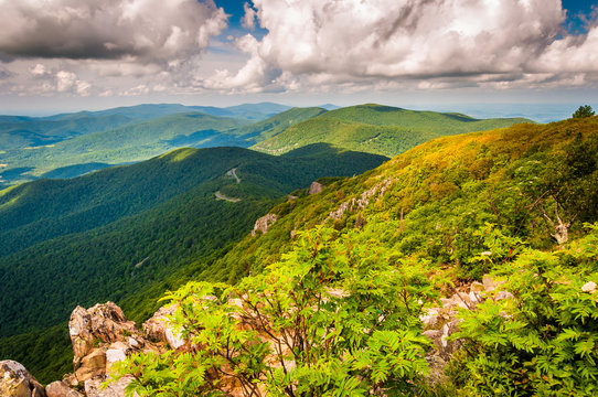 View of the Blue Ridge Mountains from Stony Man Mountain, Shenan