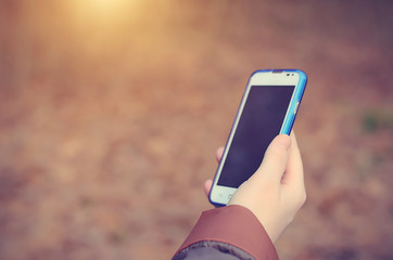 Woman using smart phone