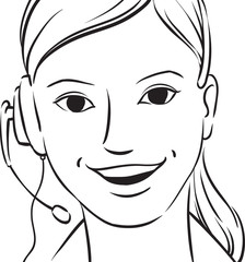 whiteboard drawing - customer support blond woman smiling with h