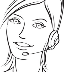 whiteboard drawing - customer support brunette woman smiling wit