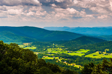 View of the Shenandoah Valley from Skyline Drive in Shenandoah N