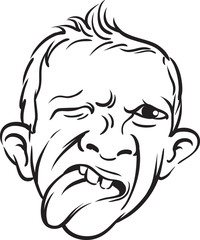 whiteboard drawing - disgusting grimace