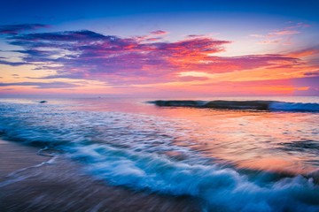 Naklejka na ściany i meble Waves on the Atlantic Ocean at sunrise, St. Augustine Beach, Flo