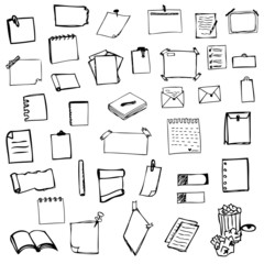 set of drawing paper sketch vector illustration