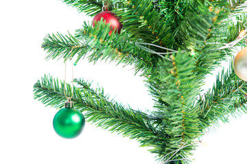 Obraz na płótnie Canvas Ball on Tree Merry Christmas and Happy New Year