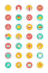 Flat icons vector collection with soft shadow effect