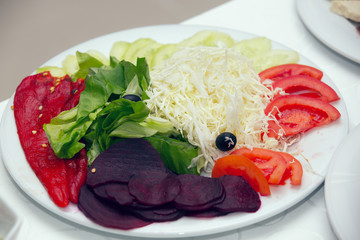 salad peppers, beets and cabbage