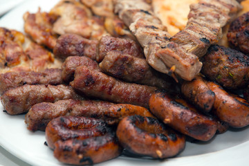 Grilled kebab, turkish style barbecued meat