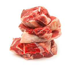 Shin of beef meat isolated on a white studio background,