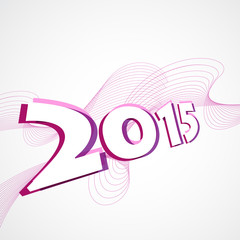 new year 2015 background with wave