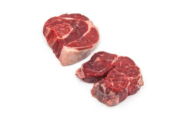 Shin of beef meat isolated on a white studio background,