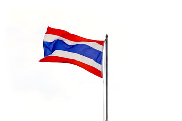 Flag of Thailand waving with white background