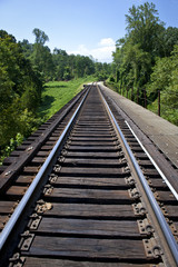 Fototapeta na wymiar Train Tracks Through Tennessee Forest