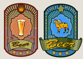 glass goblet with beer and foam