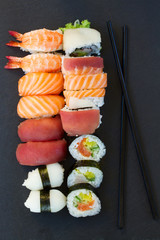 lunch with  sushi dish