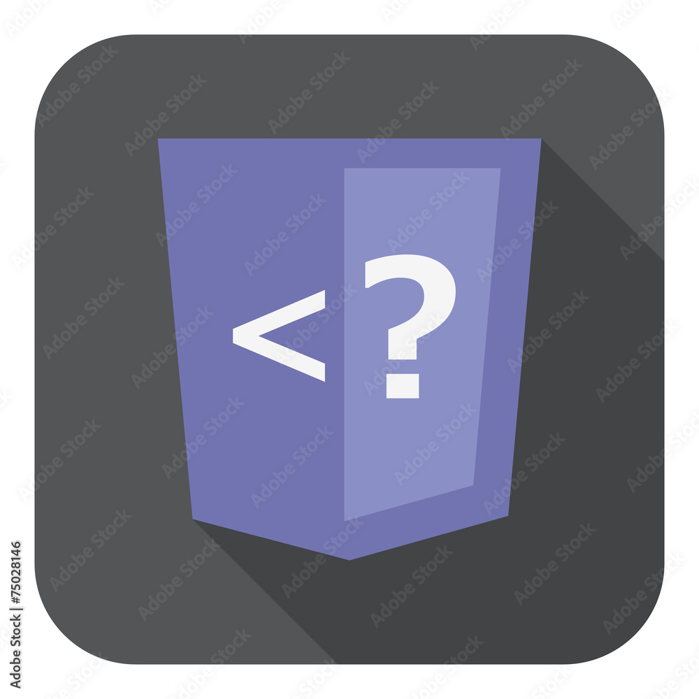 Poster illustration of violet shield with php programming language