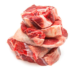 Shin of beef meat isolated on a white studio background,