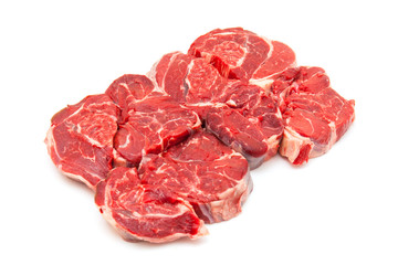 Shin of beef meat isolated on a white studio background,