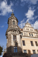 Fototapeta na wymiar Dresden Tower of Katholische Hofkirche