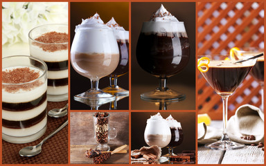 Coffee cocktails collage