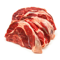 Fototapeta premium Shin of beef meat isolated on a white studio background,