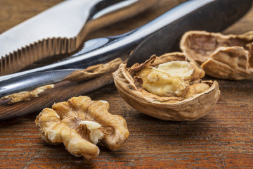 walnuts with nutcracker