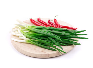 green onion with red pepper