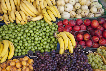 Naklejka na ściany i meble Fruits at a market stall