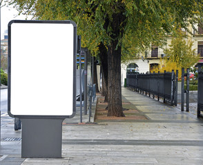 blank billboard on the city street