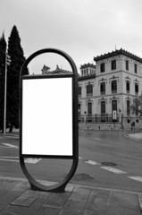 blank billboard on the city street