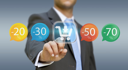 Businessman shopping online